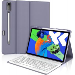 Clavier pour Lenovo Idea Tab Pro 12.7"" 2025, &Eacute;tui Clavier pour Lenovo Idea Tab Pro 12.7"" Magn&eacute;tique Bluetooth D&eacute;tachable AZERTY Fran&ccedil;ais, Violet - Neuf
