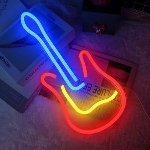 Cmjaagur-Panneau N&eacute;on 3d En Forme De Guitare De 45 Cm Pour Studio De Musique, Chambre &Agrave; Coucher, Bar, Club, H&ocirc;tel, Pub, Caf&eacute;, D&eacute;coration Murale, Cadeau D'anniversaire, Veilleuse De F&ecirc;te, Fonction[M2179] - Neuf