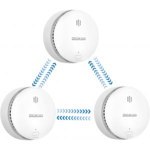 Detecteur de Fum&eacute;e Connect&eacute;, Pile de 10 Ans, Detecteur de Fum&eacute;e, Alarme Incendie D&eacute;tecteur Fum&eacute;e, Alarme Incendie Conforme &agrave; la Norme EN14604 (3 Pcs) - Neuf