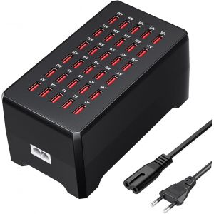 Station De Charge USB 150W 30 Ports, Hub USB R&eacute;partiteur pour la Maison, Le Studio, l'H&ocirc;tel, Le Bureau, Les Voyages, la Diffusion en Direct, Chargeur USBA Multiple pour T&eacute;l&eacute;phones, &Eacute;couteurs, Montres - Neuf