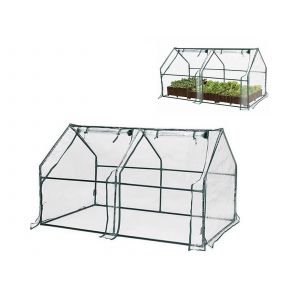 Serre De 1,2 X 0,6 X 0,6 M Avec Portes &Agrave; Fermeture &Eacute;clair Pour Jardin Fleuri - Neuf