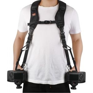 MEVRONISSHOP-Ztowoto Sangle d'appareil photo &agrave; double &eacute;paule Sangle d'attache double cam&eacute;ra r&eacute;glable &agrave; d&eacute;gagement rapide pour appareil photo reflex num&eacute;rique SLR - Neuf