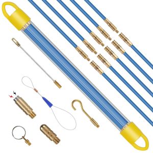 10 x Aiguille Fibre Optique Tire Fil Baguette Electrique 33CM (Ø 4mm) Fibre de Verre Flexible,Jeu de Baguettes Fibre de Verre avec Accessoires - Neuf