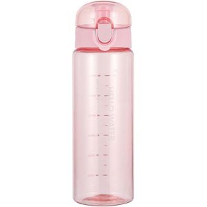 Sept-Bouteille D'eau,780ml Gourde Sport,Gourde Sport Transparente,Bouteille Étanche,Anti-Fuite,Facile À Ouvrir,Verrouillage Sécurisé,Léger Et Réutilisable,Pour Gym,École,Cyclisme,Plein Air,Rose - Neuf