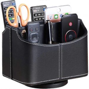 Support De T&eacute;l&eacute;commande Tv Rotatif &Agrave; 360&deg; En Cuir, Avec Bo&icirc;te De Rangement Pour T&eacute;l&eacute;commandes De Bureau Ou De Maison. - Neuf