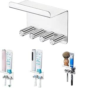 Nsiecd-Porte-Brosse &Agrave; Dents Mural, Porte-Brosse &Agrave; Dents &Eacute;lectrique Sans Per&ccedil;age, Porte-Brosse En Acier Inoxydable Pour Porte-T&ecirc;tes De Brosse &Agrave; Dents,Support Pour Brosse &Agrave; Dents &Eacute;lectrique,Dentifrice - Neuf