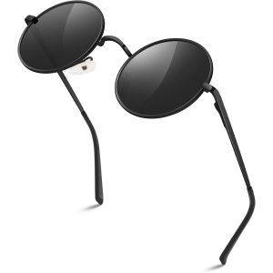 Ronde Lunettes De Soleil Polarisées Pour Homme Femme Style Retro Vintage En Cercle Métallique Uv400 Lunettes De Soleil - Neuf