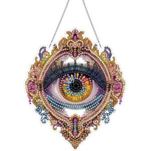 Ayuhr-Diy ?il Diamond Painting Pendentif, ?il Pendant Broderie Diamant Kit Avec Chaîne, Pour Jardin Maison Porte Et Fenêtre Décoration Cadeaux 20x20 Cm(?il) - Neuf