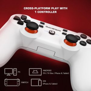 T3s Manette pc sans Fil, 2.4G Manette sans Fil Contr&ocirc;leur de Jeu Joystick, Turbo et Dual Vibration et Compatible pour PC, T&eacute;l&eacute;phones Android et iOS iPhone, Android Smart TV, TV Box - Neuf