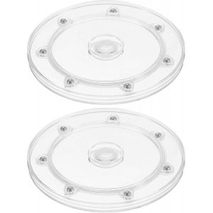 Sjzg-2pcs Plateau Tournant En Acrylique, 6 Pouces Plateau Tournant Organisateur À Roulements À Billes 360 Degrés Pour Rangement Épices Table Gâteau Cuisine Décoration Salles De Bain - Neuf