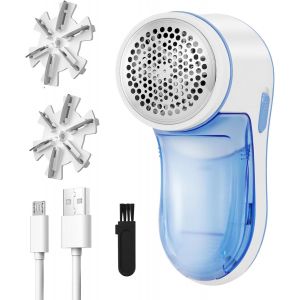 JGD-Rasoir Anti Bouloche, Rasoir Anti-bouloche avec Prise USB avec 2 Lame Rechange, Retire Peluche et Bouloches Rapidement et Efficacement, &Eacute;pilateur pour v&ecirc;tements, couvertures, Pulls, Tapis, Fibres - Neuf