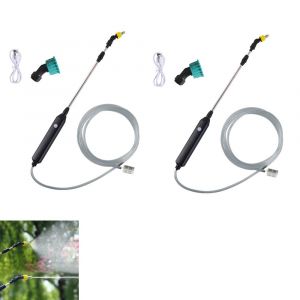 Ensemble de 2 pulv&eacute;risateurs &eacute;lectriques pour plantes avec lance t&eacute;lescopique, buses r&eacute;glables, tuyau de 3 m et batterie rechargeable par USB. - Neuf