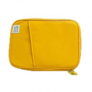 Sac &agrave; manches pour tablette Portable en m&eacute;tal &agrave; double fermeture &eacute;clair Mode Coton Sac de rangement pour tablette Housse de protection Porte-documents jaune 11 pouces - Neuf