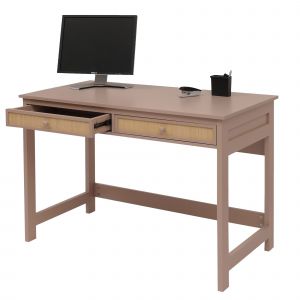 Bureau HWC-O36, table d'ordinateur portable, table de travail, tiroir 78x110x60cm boistaupe clair - Neuf