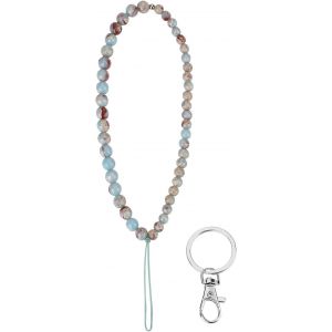 Kal-Charme De T&eacute;l&eacute;phone Avec Porte Cl&eacute;s, Bracelet En Cha&icirc;ne De T&eacute;l&eacute;phone Fait &Agrave; La Main Avec Pierres Pr&eacute;cieuses Naturelles Anti Perte Lani&egrave;re De T&eacute;l&eacute;phone Portable Dragonne Pour Porte Cl&eacute;s - Neuf