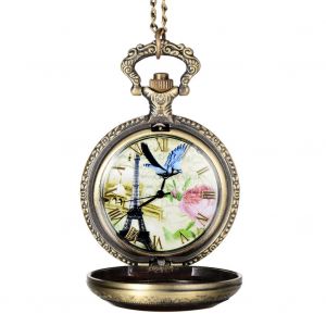Montre De Poche Retro A Quartz Pour Femme, En Alliage, Avec Chiffres Romains Et Collier, Bijou - Neuf