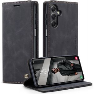 Mdy-Coque Pour Samsung Galaxy A15 4g / A15 5g Pochette, Etui Protection Housse Premium En Cuir Pu,Etui À Rabat Pochette De Portefeuille Étui Pour Samsung Galaxy A15 Case, Noir - Neuf