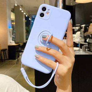 Kal-Coque Pour Iphone7/8/Se 2020 Coque En Silicone Liquide Avec Anneau De Support,Support Magnétique Pour Voiture,Dragonne Amovible,Résistante Aux Chocs,Coque De Protection-Violet - Neuf