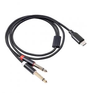 Câble stéréo audio USB C vers double 6,35 mm Type C vers double cordon audio de 6,35 mm pour smartphone multimédia - Neuf