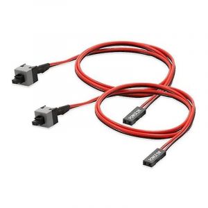 Câble d'alimentation marche/arrêt bouton-poussoir 2 broches sw pc ordinateur commutateur fil 50cm 2 paquet Haoyi - Neuf