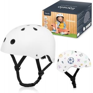 Kalanka-Lionelo Casque Protecteur De Vélo Pour Enfants, Réglable 50 À 56 Cm, Protège-Menton, Casque Certifié Intertek Pour Filles Et Garçons, Taille S - Neuf