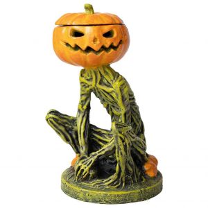 Halloween Porte-Bougie 3.2x5.5 Pouces, Vintage R&eacute;sine Citrouille Man Figurine De Table, D&eacute;coration De Centre De Table - Neuf
