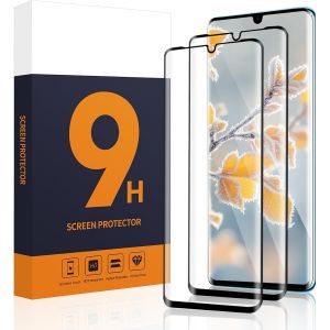 KAL-Lot De 2 Films De Protection D'&Eacute;cran En Verre Blind&eacute; Pour Huawei P30 Pro -Bord Noir 3D -Haute R&eacute;solution -Anti-Bulles -Ultra R&eacute;sistant -Huawei P30 Pro - Neuf