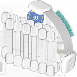 Bloque Porte S&eacute;curit&eacute; B&eacute;b&eacute;|Kit Securite Enfant 14 Bloc Portes|Grattoir De Retrait Inclu|Installation Facile Sans Outil|Tiroir Loquets Armoire Frigo Fen&ecirc;tre Cuvette - Neuf