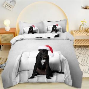 Housse De Couette X Gris, Bouledogue Parure De Lit Personnes Microfibre Doux Respiran Housse Couette Avec Fermeture &iquest;&iquest;Clair, Ensemble De Literie Avec Taie D'oreillers X Cm - Neuf