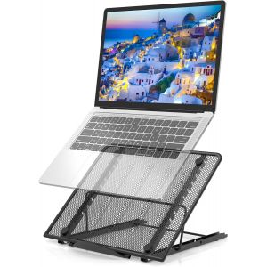 Kal-Support Ordinateur Portable, Support Pc Portable Ventilé, Laptop Stand Réglable Ergonomique Léger Table De Lit Pliable Pour Macbook Air Pro, Pc, Ipad, Notebook, Tablette (11-15 Pouce) - Neuf
