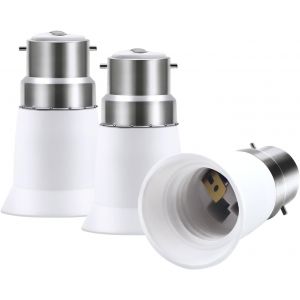 B22 Vers E27 Convertisseur De Douille,B22 Baïonnette Vers E27 Adaptateur De Douille Pour Lampes À Incandescence,Halogènes,Cfl Et Led,3 Pièces - Neuf