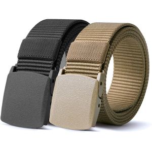 Cauc-Ceintures Homme Femme, Tactique Militaire Ceinture Web Boucle En Plastique Ceinture En Toile Nylon Simple Casual R&eacute;glable Sangles L&eacute;ger Anti-Allergie Ceinture Edc - Neuf