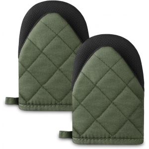 Loranka-Gant De Cuisine &Eacute;pais En Coton, 1 Paire Gants De Four R&eacute;sistant &Agrave; La Chaleur, Gants De Cuisine Antid&eacute;rapants, Gant Cuisine Anti Chaleur Pour Cuisiner, Barbecue, Cuisson (Vert) - Neuf