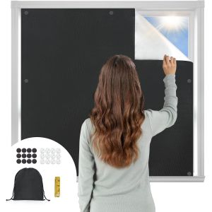 Kalanka-Store Occultant Sans Per&ccedil;ag Magn&eacute;tique, 130x145cm Store Enrouleur Occultant Isolant Portable Rideau Occultant D&eacute;coupable Tissu Occultant Thermique Pour B&eacute;b&eacute; Chambre Fen&ecirc;tre Grenier - Neuf