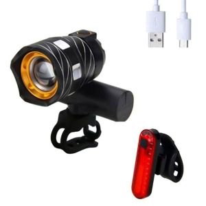 Feu Avant De Vélo Rechargeable Par Usb ¿ Lampe Torche Zoomable Avec Plusieurs Modes Pour Le Cyclisme En Montagne, Sur Route Et En Ville - Neuf