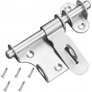 Porte coulissante Serrure Boulon Loquet Acier inoxydable épaissi Solide Durable avec trou pour cadenas Salle de bain Cuisine Jardin Chambre Armoire Extérieur Intérieur 12c - Neuf