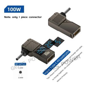 Connecteur D'Alimentation Usb C Pd Vers Dc 100W,19V 20V,Adaptateur D'Alimentation Universel Pour Ordinateur Portable,Prise De Chargeur,Convertisseur De Pointe Jack Pour Lenovo As.3.0X1.1Mm. - Neuf