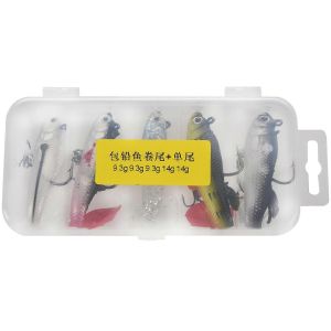 Fishing Lure Multicolor Pack Lead Fish Soft Bait Lure 5 Roll Tail Pack Lead Fish Set Fishing Tackle - Neuf