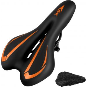 Subzonal-Selle De V&eacute;lo En Gel Pour Homme Et Femme - Imperm&eacute;able - Confortable - Coussin Doux - Pour V&eacute;lo De Route, Vtt, V&eacute;lo D'appartement, V&eacute;los De Ville (Orange) - Neuf