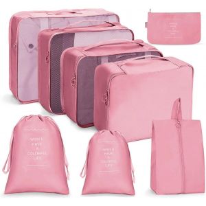 KALANKA-Organisateur de Voyage, Rangement Valise Lot de 8 Imperm&eacute;able Organisateur de Voyage Packing Cubes Organiseur, Diff&eacute;rents Tailles des Cubes &Eacute;tanche Sacs de Voyage Rangement, Voyage Accessoire - Neuf