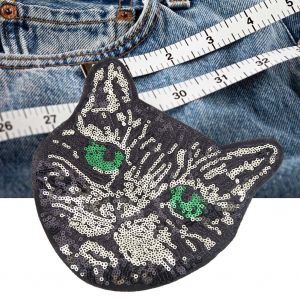 Patch Brode Tete De Chat, Decoration Diy, Autocollant En Tissu, Applique, Artisanat, Accessoires Pour Vetements - Neuf