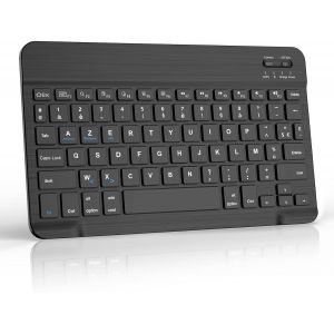 KAL-Clavier Bluetooth Pour Ipad, Ipad Air/Pro, Tablette Samsung, Xiaomi Pad 7/6/5, Mac, Azerty Français Clavier Léger Rechargeable Portables Pour Système Ios, Android,Windows, Noir - Neuf