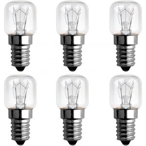 Kalanka-Ampoule Four 300 Degres E14 Dimmable, Ampoule Four E14 T22, Blanc Chaud 2300k, Ac 220v-240v, 85lm, E14 Petit Culot À Vis Pygmy Lamps Pour Micro-Ondes, Four, Lampe À Sel, 6 Unité - Neuf