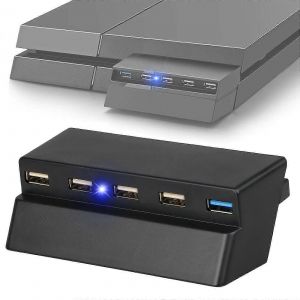 Hub USB 5 ports pour PS4 Slim Edition,adaptateur USB 3.0/2.0 haute vitesse Accessoires Connecteur de hub d'extension Splitter Expander pour PlayStation 4 Slim - Neuf