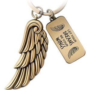 Kal-Porte-Clés Aile D'ange U2013 Porte-Bonheur Ange Gardien Plume Ange U2013 Porte-Clés Ailes D'ange U2013 Pendentif Aile D'ange U2013 Let Your Dreams Be Your Wings - Neuf