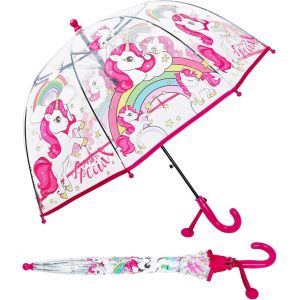 Parapluie - Transparent - Anti-Vent - Long Cloche, Parapluie Enfant Transparent Cloche Robuste Et Stable, Parapluie D&ocirc;me Garcon Fille Parapluies Cannes V&eacute;hicule Blue Engineering - Neuf