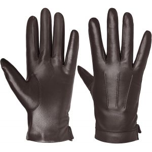 Gants en cuir &agrave; &eacute;cran tactile pour hommes doublure en cachemire gants en cuir de mouton SM052EU - Neuf