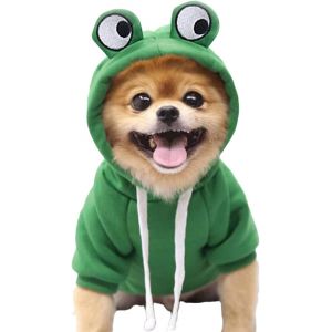 Jgd-Xiaoyu Grenouille Animal De Compagnie Costume De No&euml;l Chien Amusant Grenouille Forme Sweat &Agrave; Capuche Polaire Chien Sweat Pour Halloween Cosplay Chiot Combinaison Chat V&ecirc;tements(L) - Neuf