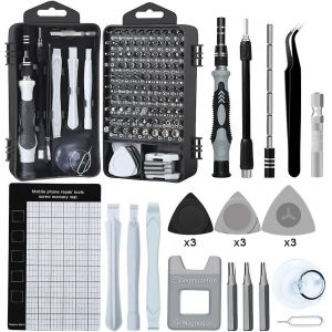 Coffret de tournevis de pr&eacute;cision avec tapis magn&eacute;tique et 120 embouts - Neuf