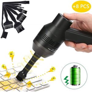 Aspirateur clavier portable sans fil USB avec 8 brosses pour une élimination efficace de la poussière - Neuf